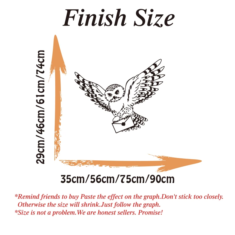 Wall Stickers Cartoon Magic Snowy Owl Letter Anime Movie Bird Inspiral Quote Living Room Kids Room Home Decor
