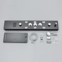 LED Shower Panel Tower System Rain Waterfall Shower Column Hydroelectricity LCD Display With Massage Body Spa Bath Shower Faucet 6