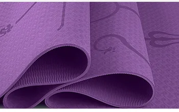 1830*610*6mm TPE Yoga Mat with Position Line Non Slip Carpet Mat 5