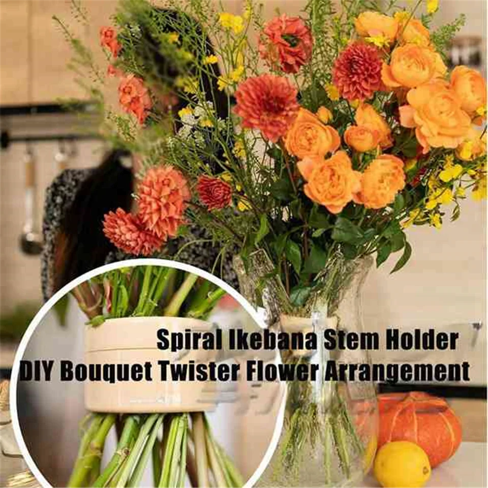 Lot De 7 Supports à Fleurs En Spirale Transparents - Pour Vase Et Bouquet, Maintien Des Tiges, Création Florale Facile