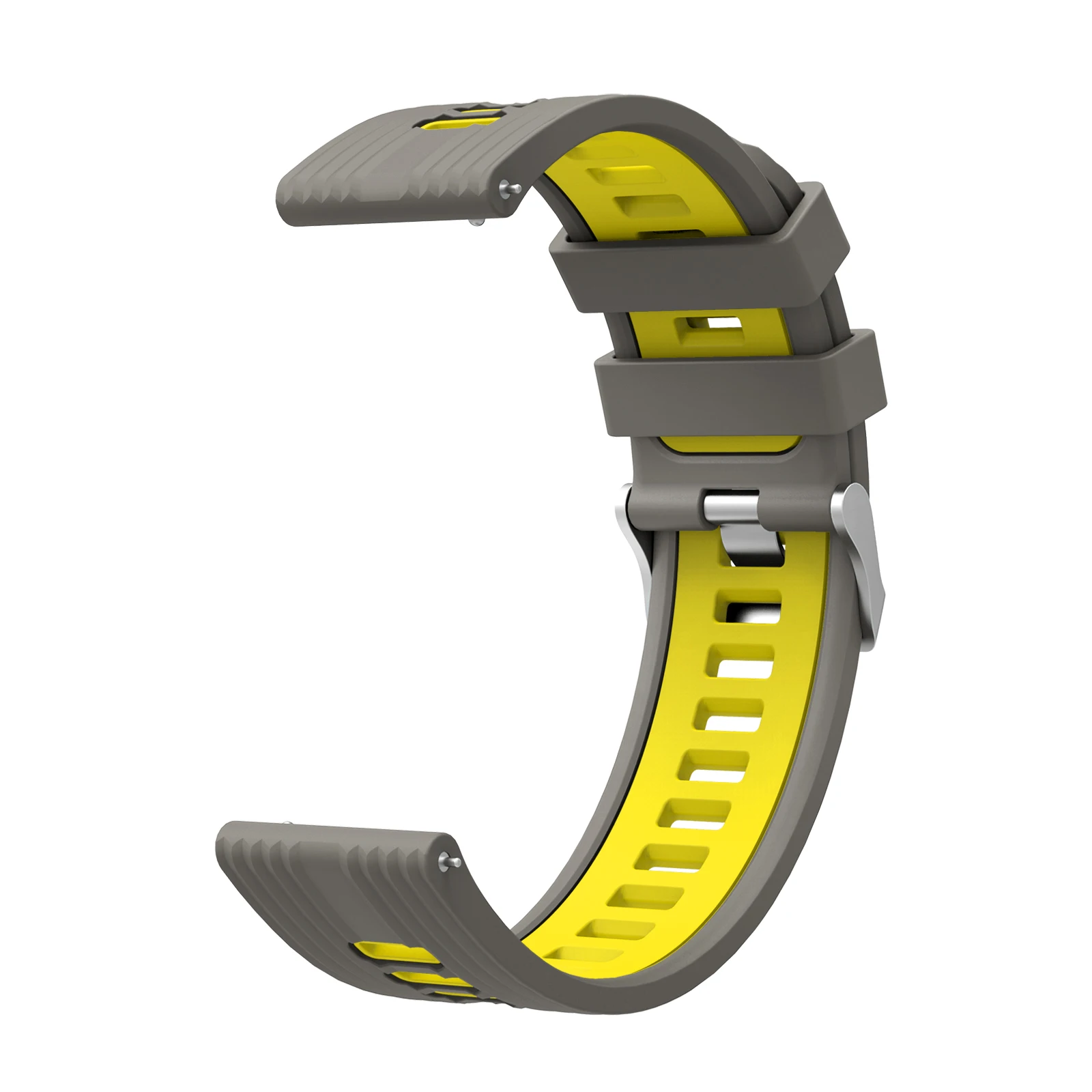 Bicolor 22mm Silicone Watchband Strap