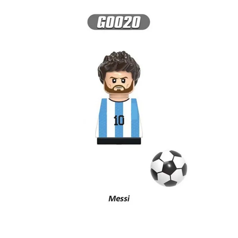 2024 NEW World Famous Football Players Figurine Messi Ronaldo Neymar Lewandowski Mini Action Building Block Model Toy Kids Gifts