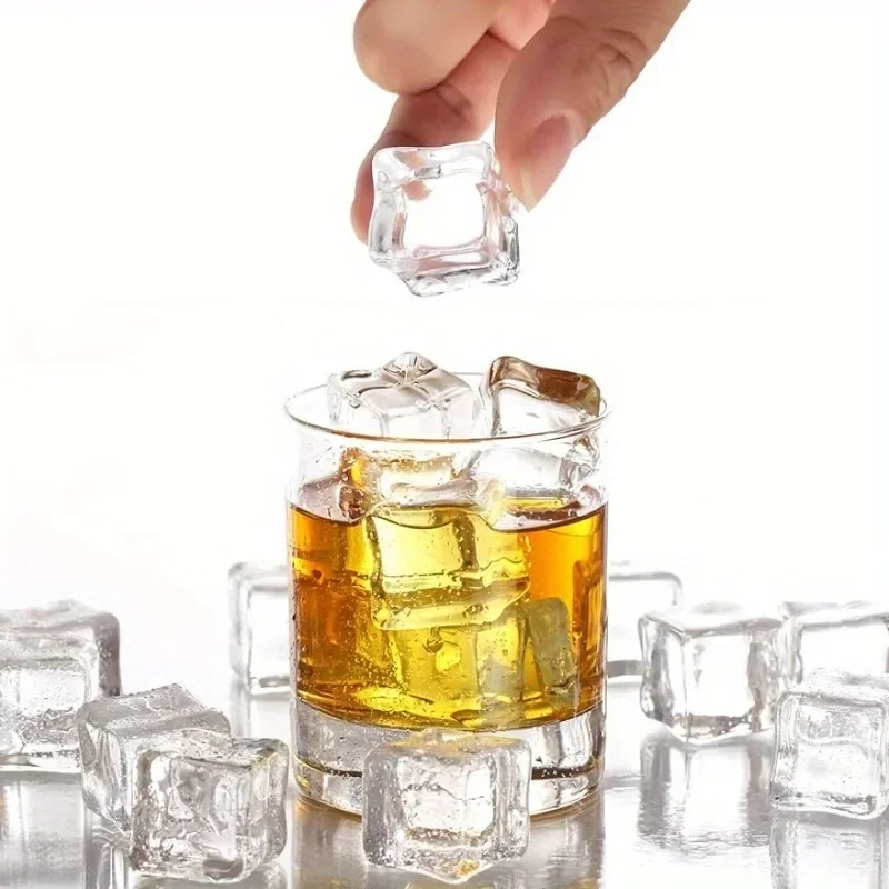 Reusable Acrylic Fake Ice Cubes Highly Transparent Ice Side Length 1.7/2/2.5/3 Cm for Photography Accessories Props Decoration