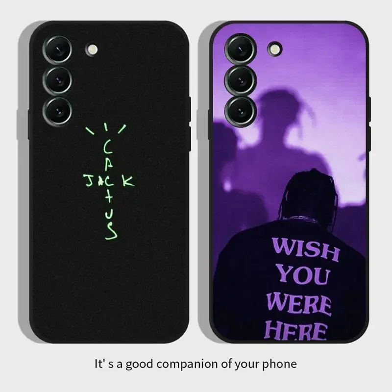 T-Travis-Scott- Rapper Cool Guy Custodia Per Telefono Per Samsung Galaxy S 23 22 21 20 10 E 9 8 7 6 Plus Edge Ultra Lite Black Soft Cover