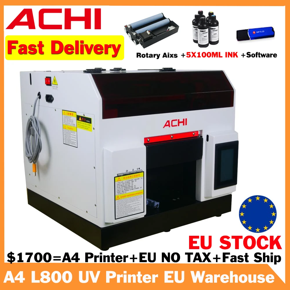 

A4 UV Printer A4 L800 UV Flatbed Printer For Phone Case Wood Bottle Glass Metal Printing Machine A4 Size Printer EU ship US Ship