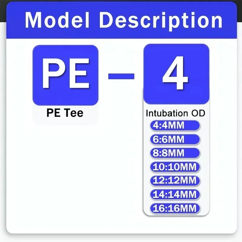 PE/PEG Tee Pneumatic Fitting Pipe Air Connector Tube Quick Release Fitting Plastic Connector Hose Tube Push Pressure 4mm 6mm 8mm