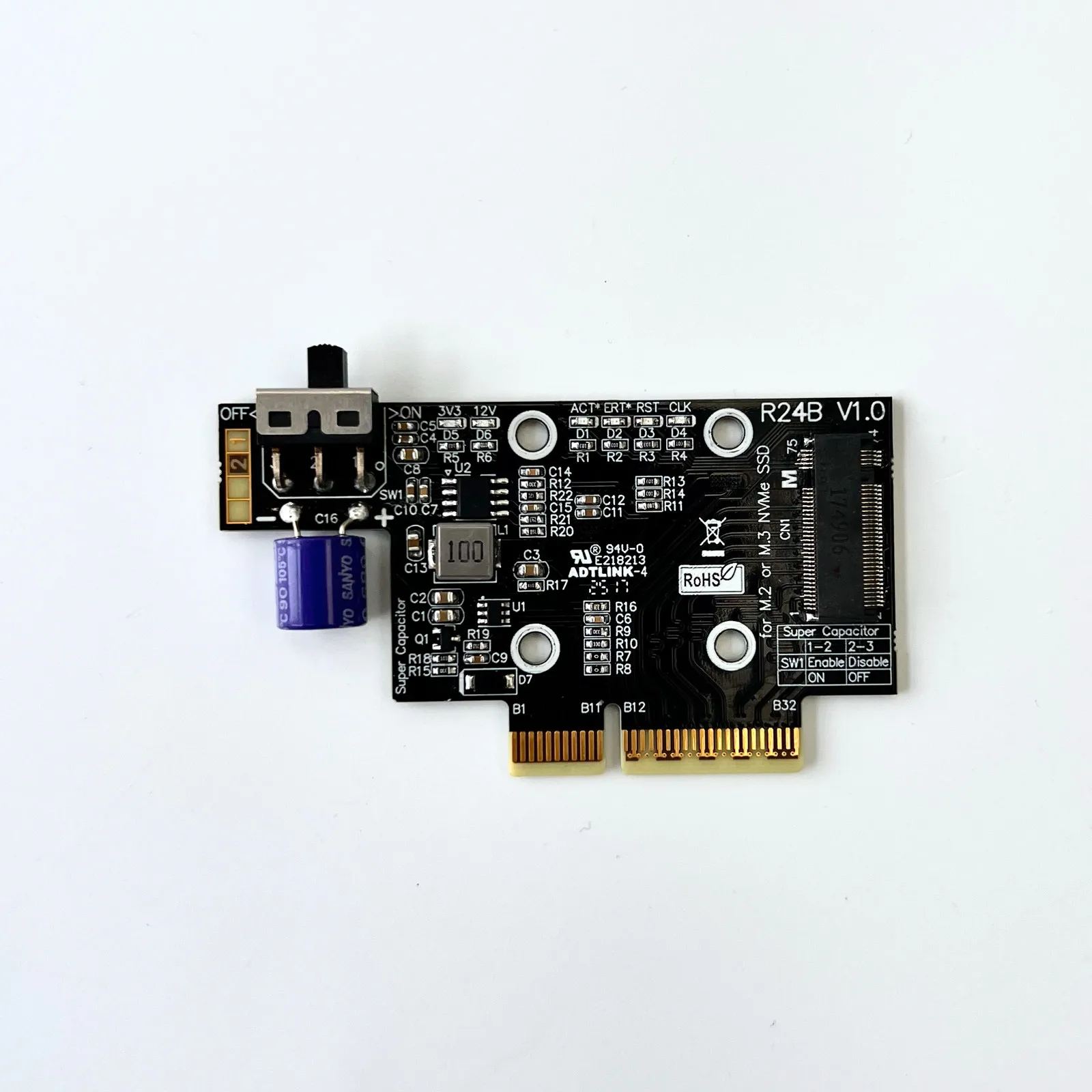 Für PCIe 5.0 Riser Adapter PCI-E x4 zu M.2 NVME SSD Karte mit Halterung Gen5 M.2 2280 22110 NVMe zu PCI Express 4x Konverter – Detail 10