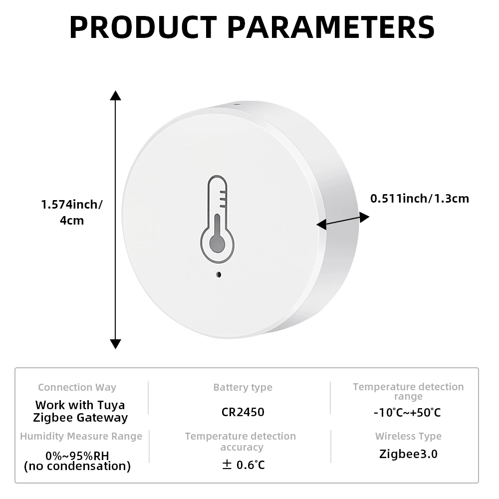Haozee Ewelink Zigbee 3.0 Temperature And Humidity Sensor Remote Monitor Battery