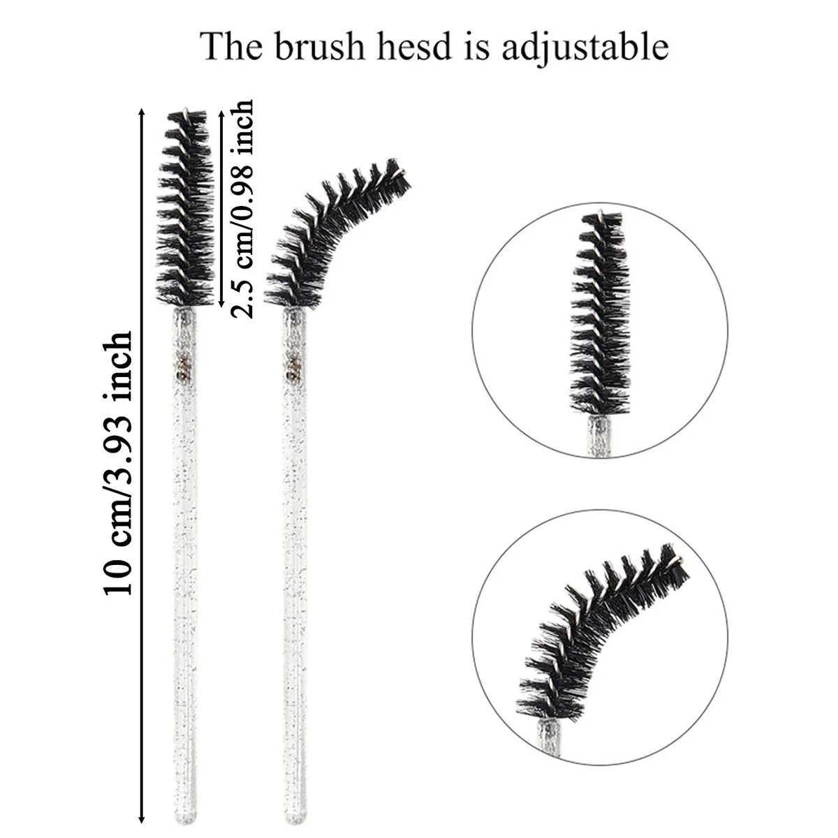 100 Pcs Crystal Eyelash Brush Disposable Mascara Wands Eyelash Extension Microbrush Eyebrow Applicator Makeup Brush 3