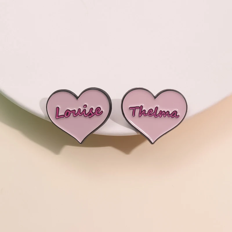 Эмалированная брошь Lowise Thelma в форме сердца, брошь в виде классического фильма «стремление к свободе», лацкан, женская бижутерия, подарок для детей