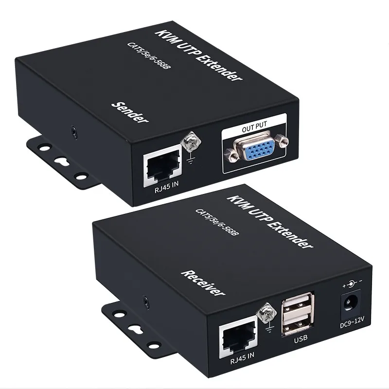 1080P 60Hz 100M USB VGA KVM Extender Over Cat5e/6 Ethernet Cable up to 100m/200m/300m With Stereo Audio 200M kvm extender |