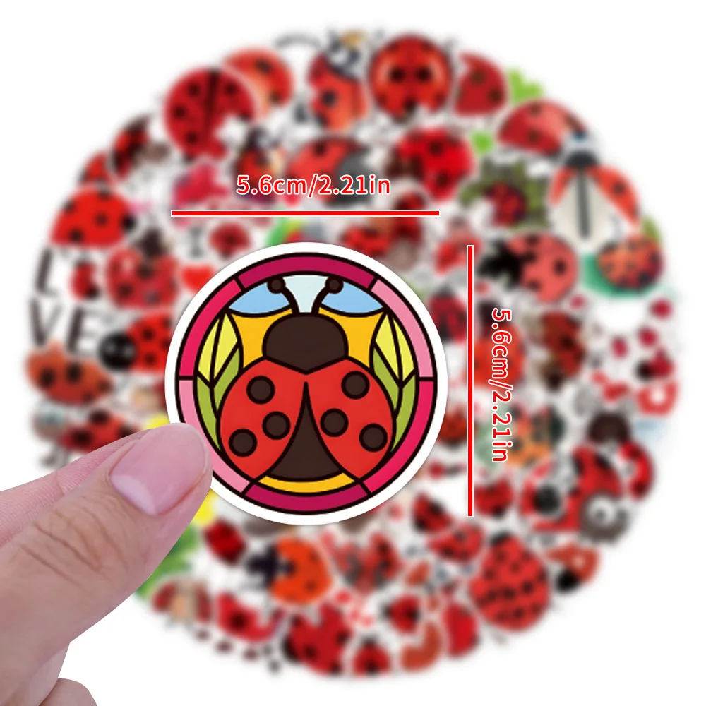 110Pcs Catoon 무당 벌레 낙서 스티커 전화 수하물 물병 스케이트 보드 장식에 대 한 방수