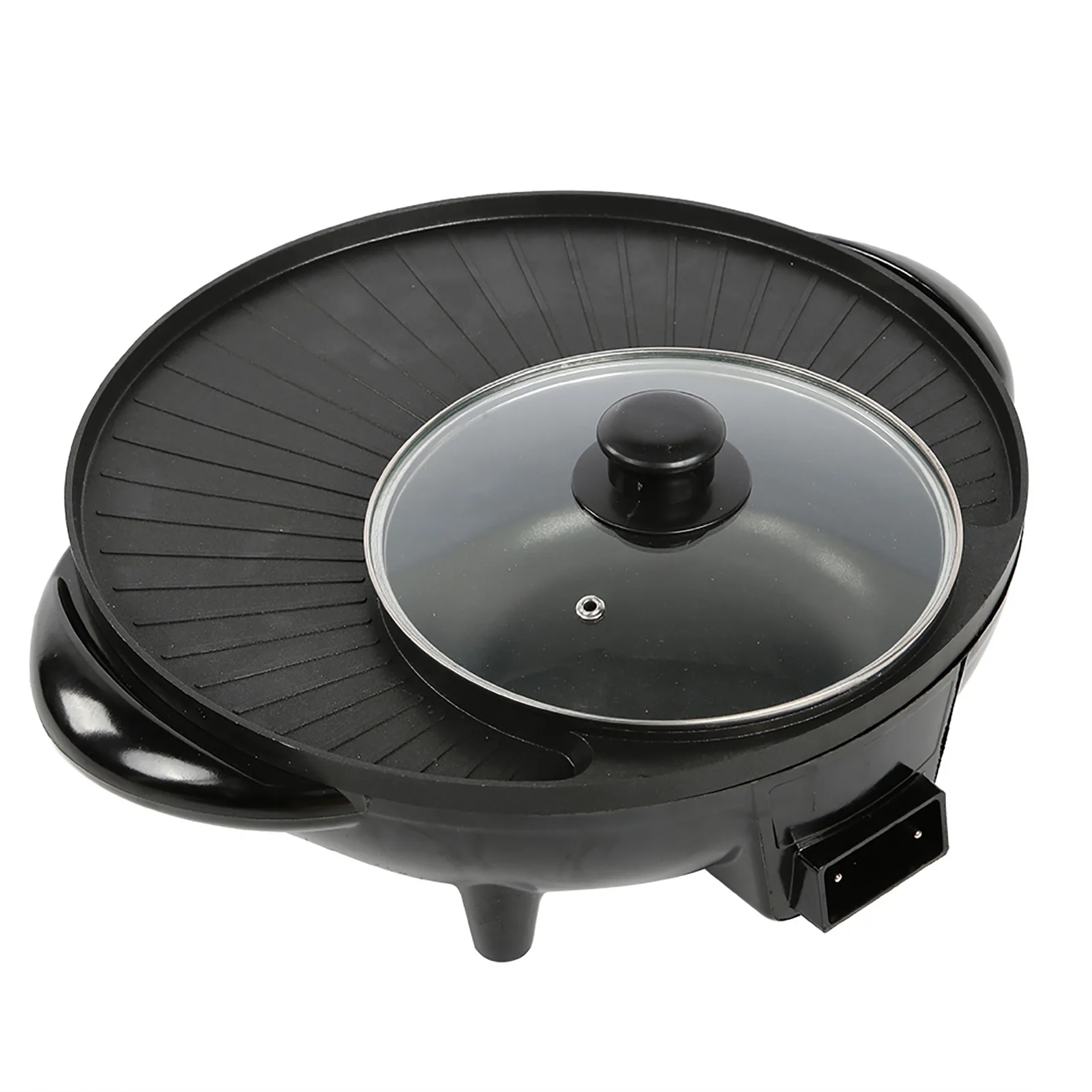 2 In 1 Electric Pan Hot Pot BBQ Frying Cook Grill Cooking Pots 2