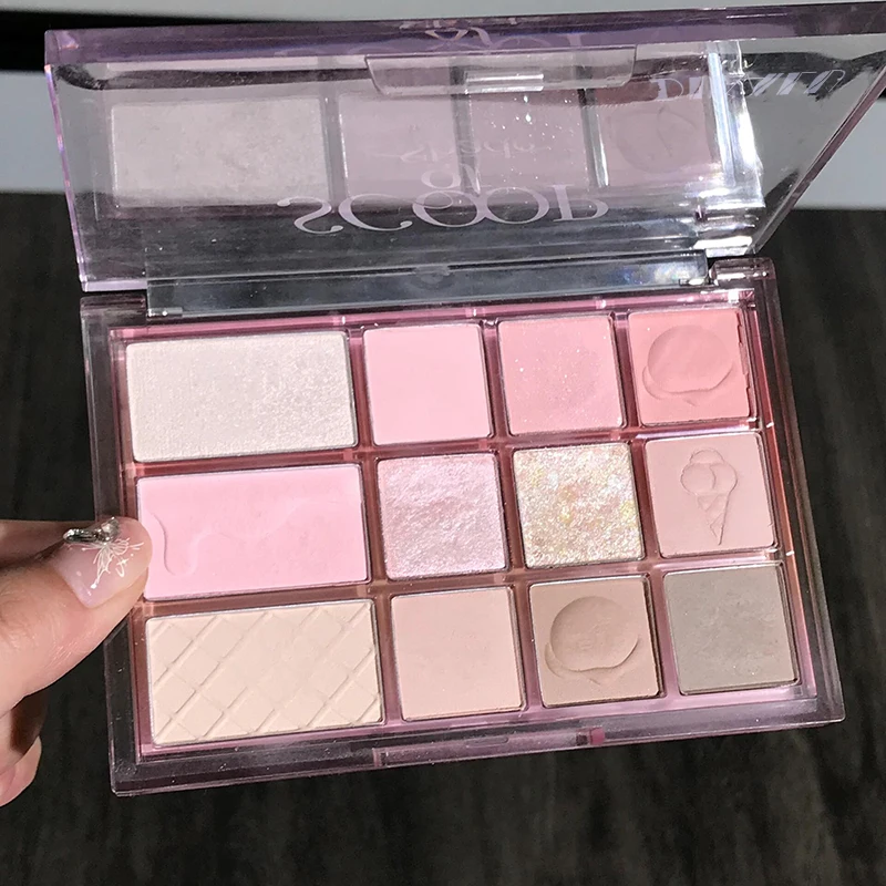 12-Colors Eyeshadow Palette Smokey Brown Rose Eye Shadow Makeup Silky Matte Shimmer Long-lasting Beginner Eyes Pigment Cosmetics - 5