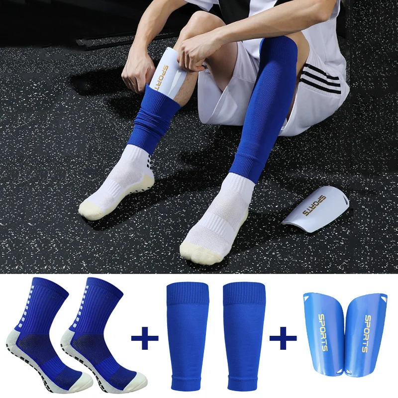 

Soccer Shin Adults Guard Sleeves A Elasticity Soccer Set Hight Pads Trusox Anti-Slip Socks Legging Cover Sports Protective Gear