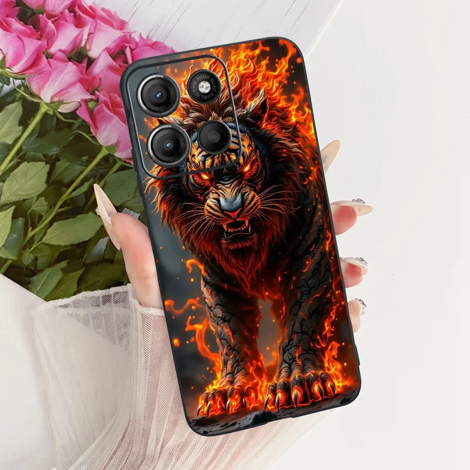 Stylish Flowers Painted Soft TPU Phone Case Cover - Universal Design