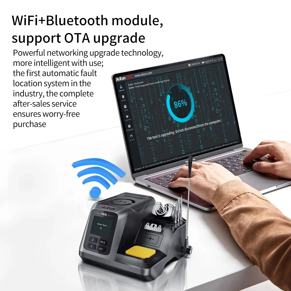 AIXUN T413 200W Integrated Intelligent Precision Soldering Station Compatible T210/T245/T225 Handle for Welding PCB Repair Tool 5