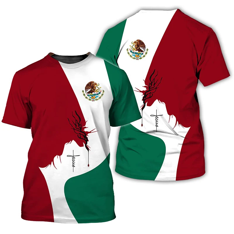 Mexico Flag 3D Print Short Sleeve T Shirt