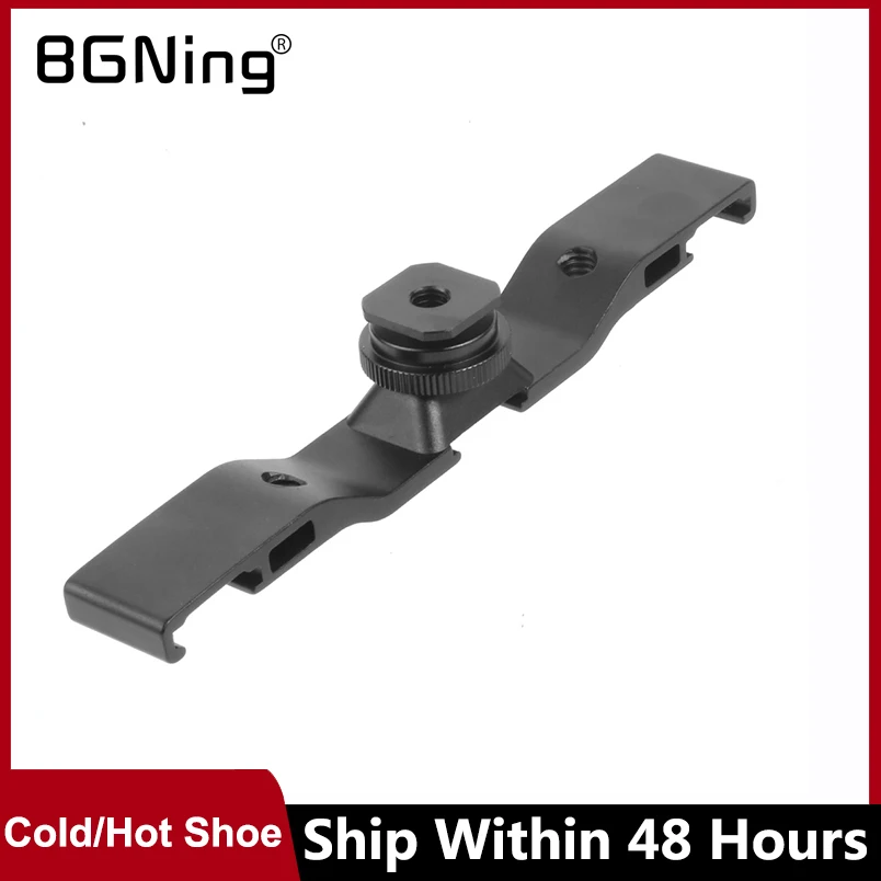 Double Cold Hot Shoe Adapter Mount Extension Holder Video Bracket for Canon for Nikon Tripod DSLR Cameras Flash Light Microphone