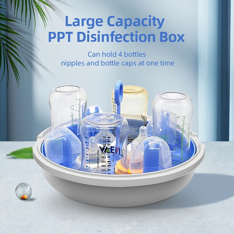 New Baby Bottle Disinfection Box High Temperature Nipple Sterilizer Infant Bottle Holder Storage Box Microwave Steriliser