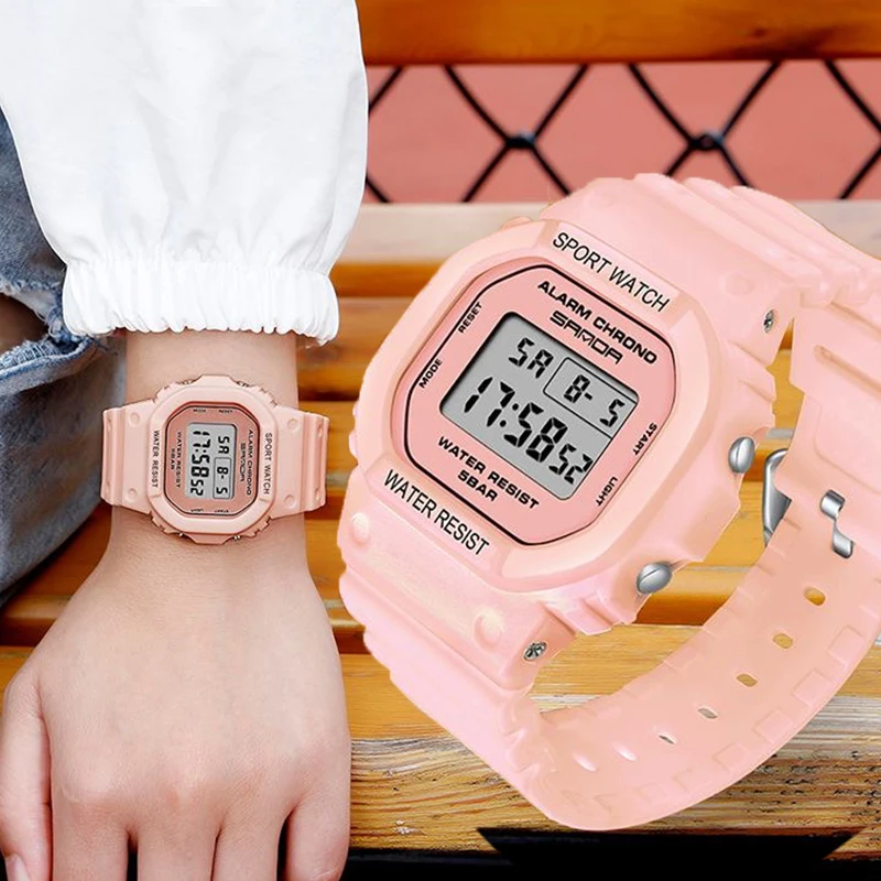 Relojes deportivos digitales transparentes para hombres y mujeres, reloj de pulsera para niños, reloj de pulsera para niños, regalo de amante, moda informal, oro