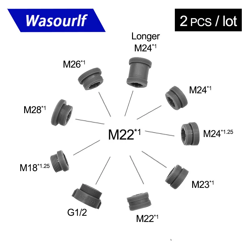 WASOURLF Adapter M18 M20 M24 G1/2 Female Transfer M22 Male Thread Brass Connector Bathroom Kitchen Faucet Spout Accessories wasourlf m18 female thread faucet aerator tap spout water bubble brass material bathroom accessories kitchen part fittings