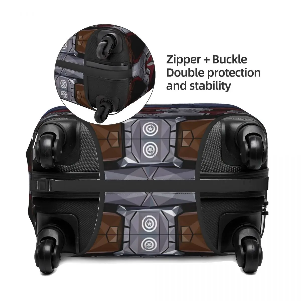 Custom Captain America Luggage Cover Protector Funny Travel Suitcase Protective Cover for 18-32 Inch 3