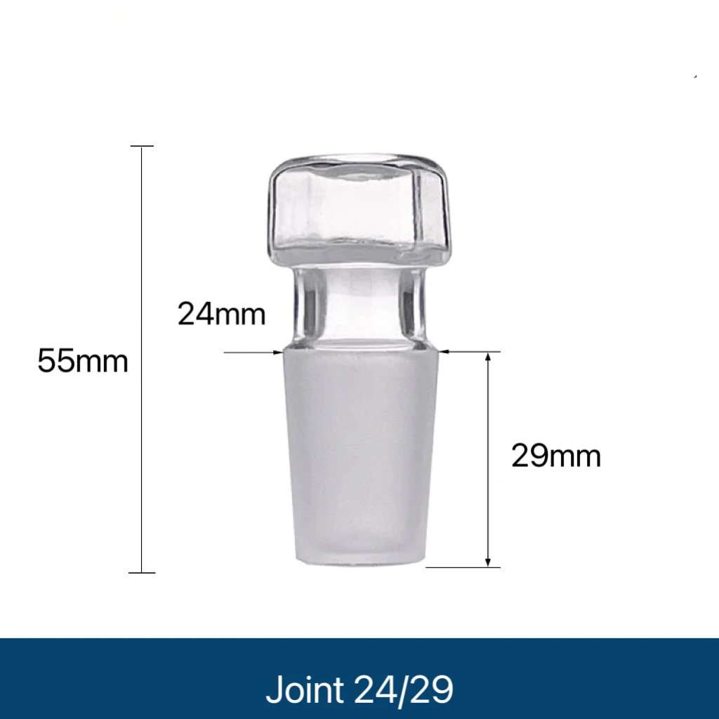 3Pcs Transparent Glass Stopper, With Hexagon, Glass Hollow Plug, Hollow Plunger, Borosilicate Glass，Multi Type Joint