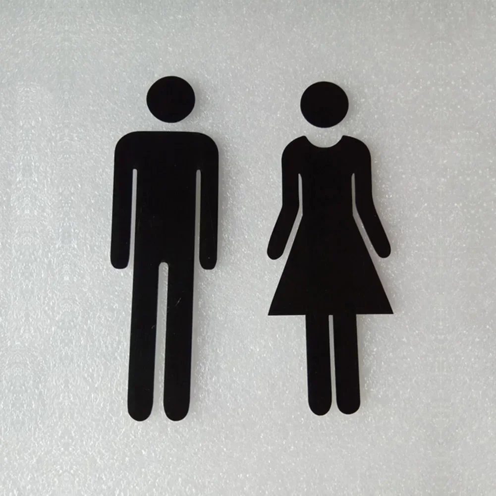 ARFUKA Cartello in legno con retro adesivo uomo donna bagno bagno WC