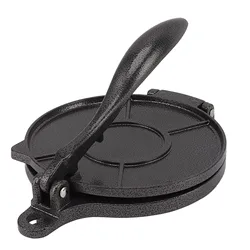 DIY Aluminium Alloy Tortilla Press - Kitchen Bakeware and Cooking Tool (20cm black)