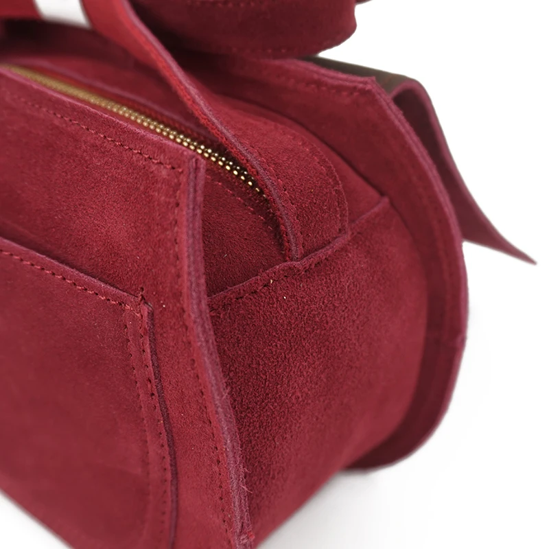 Burgundy Mini Saddle Bag, Authentic & Vintage