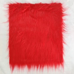 Luxurious & Soft 12CM Faux Fur Fabric for DIY Creations & Home Accents (Red)