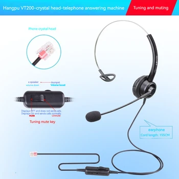 Hands-Free Call Center Office Noise Cancelling 3.5Mm Type C Usb Crystal Plug Headset Headphone Clear Sharp Voice Communication
