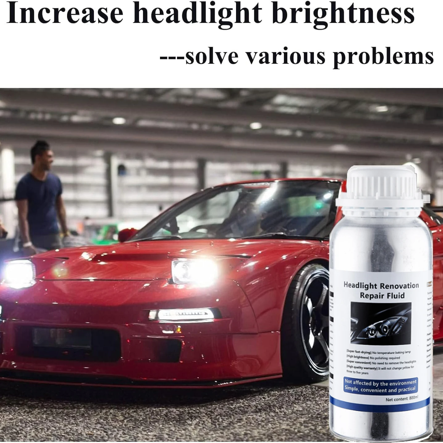 Headlight Restoration & Polish Liquid - Car Headlamp Repair & Cleaning Solution