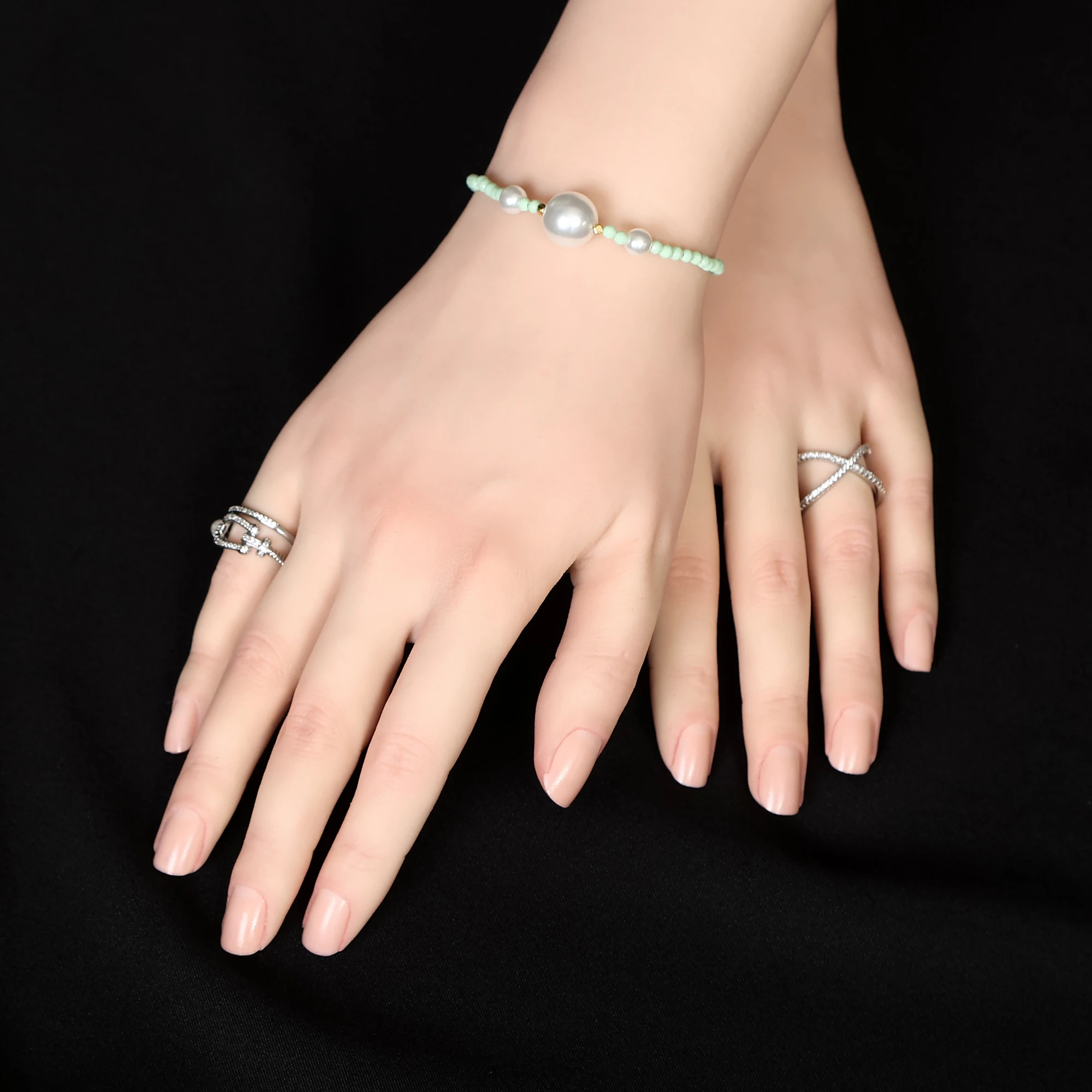 Zishine Silikon Weibliche Hand Modell Mannequin Finger Gefälschte Nagel Training Hand für Maniküre DIY Salon Kunst Schmuck Display ZDWQ02 – Detail 3