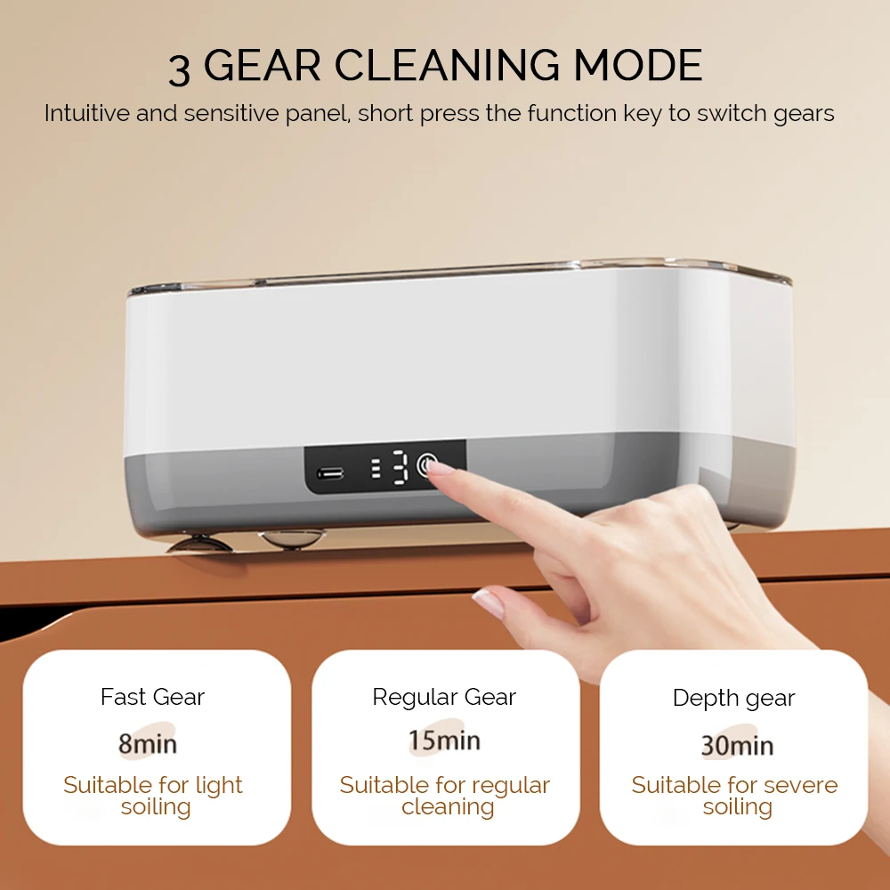Portable Ultrasonic Cleaner Ultrasound Glasses Washing Machine Lens Washer Makeup Brush Ring Jewelry UV Sterilization Cleaning