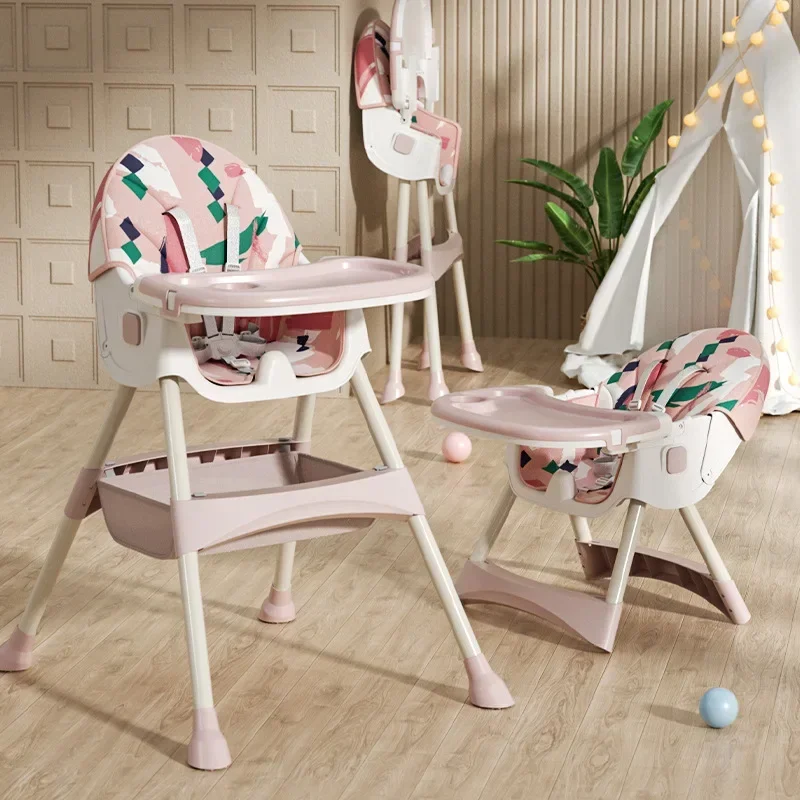 Baby Dining Chair Adjustable Children's Dining Chair Rocking Double-layer Household Reclining