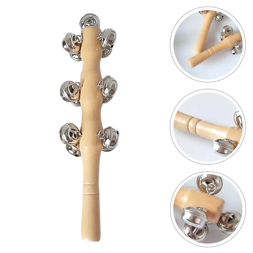 

Girls Toys Wooden Primary Color Kids Musical Instrument Hand Bell for Baby Bells Educational