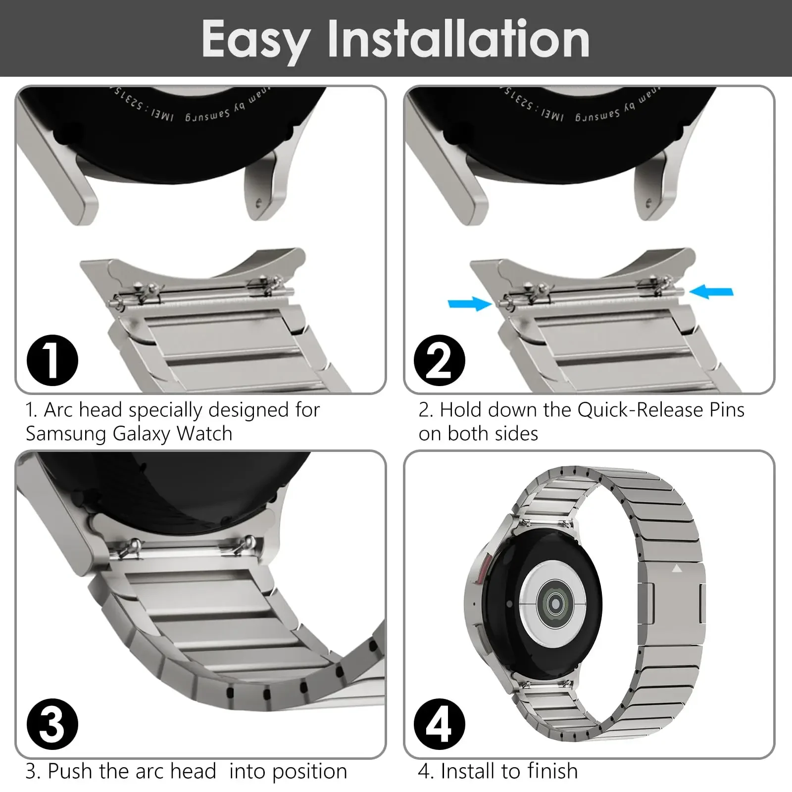 Premium Stainless Steel Magnetic Watch Strap, No Gaps Design