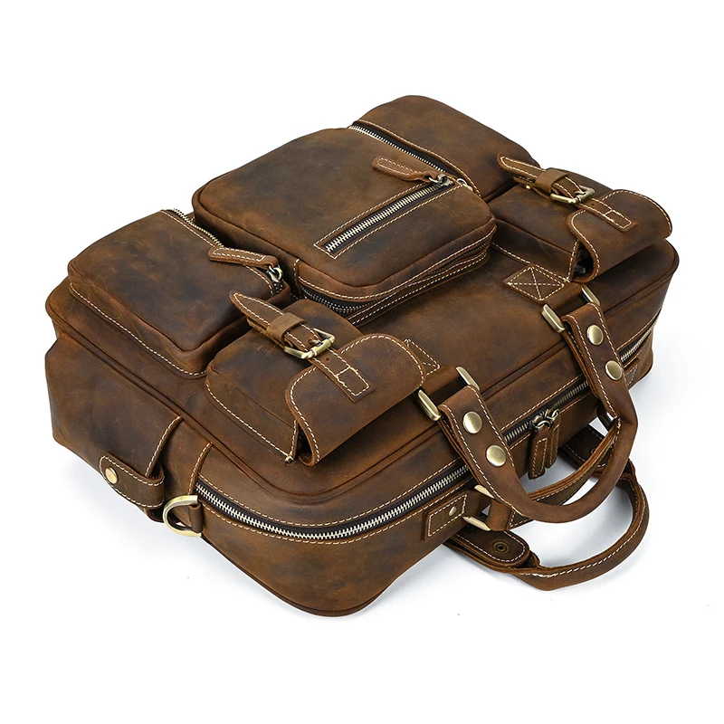 Distressed Large Leather Lenovo Mens Messenger Laptop Bag Briefcase