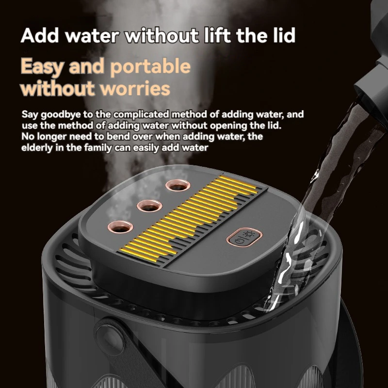 3L 3 nozzle nano humidifier, home office atomizer, large capacity USB charging, bedroom night light humidifier