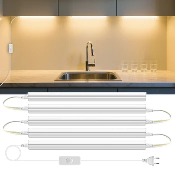 50cm led Lights Kitchen under cabinet Lamp 220V 15W  Led Tube With 1.2m EU Plug Switch Power Cable For Home Bedroom Indoor Lamps 1
