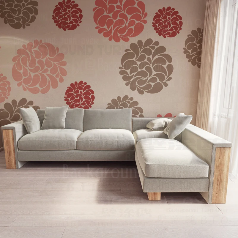 

Трафарет для стен 30-70 см, большой декоративный Рисунок для двери, мебели, нишевой шаблон, домашняя мандала, плитка, забор, цветок, цветок, S257