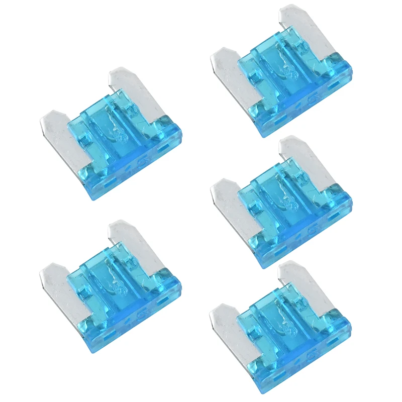5pcs 15A 15Amp Blue Micro Mini Blade Fuses For Auto Car Truck Boat