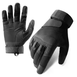 Men's Winter Tactical Touchscreen Gloves with Enhanced Rubber Shell Protection - M (Black)