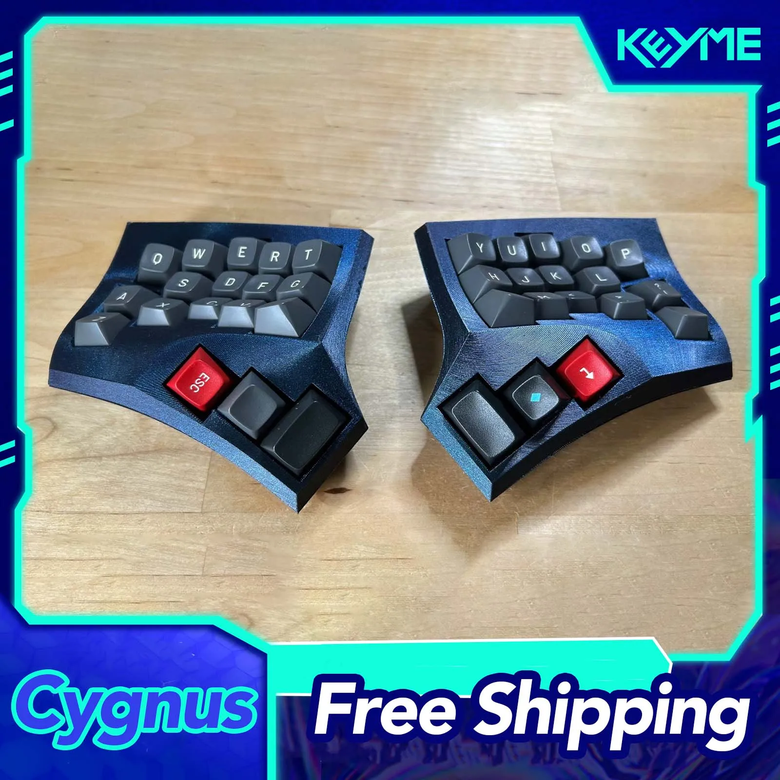 Cygcus 무선 분할 키보드 키트 핫 스왑 가능 MX 스위치 1000mAh ZMK PLA 맞춤형 분할 키보드 키트 PC 게이머 액세서리