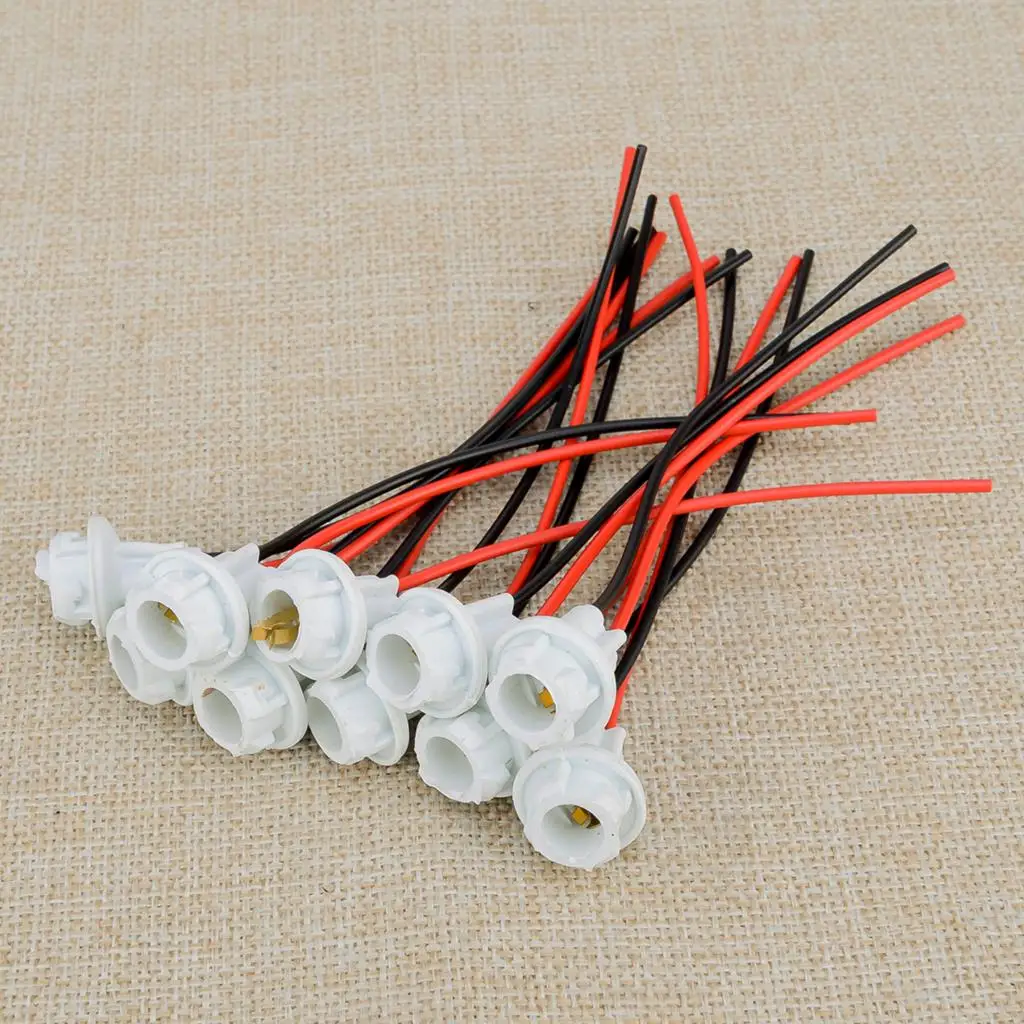 

10Pcs T10 168 194 912 921 Universal LED Bulb Tail Light Connectors Socket Harness Pigtail Rubber Wedge 161B 2821 2825ST W5WB