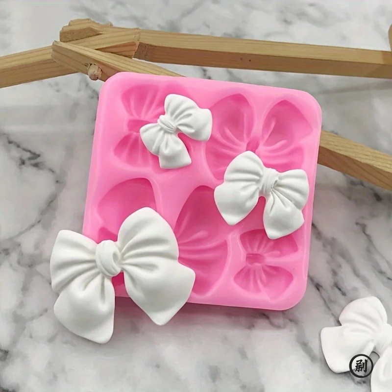 Silicone Bowknot Flower Mold 1pc Flexible and Reusable for Chocolate, Fondant, Cake and Cupcake Decorating silicone mold