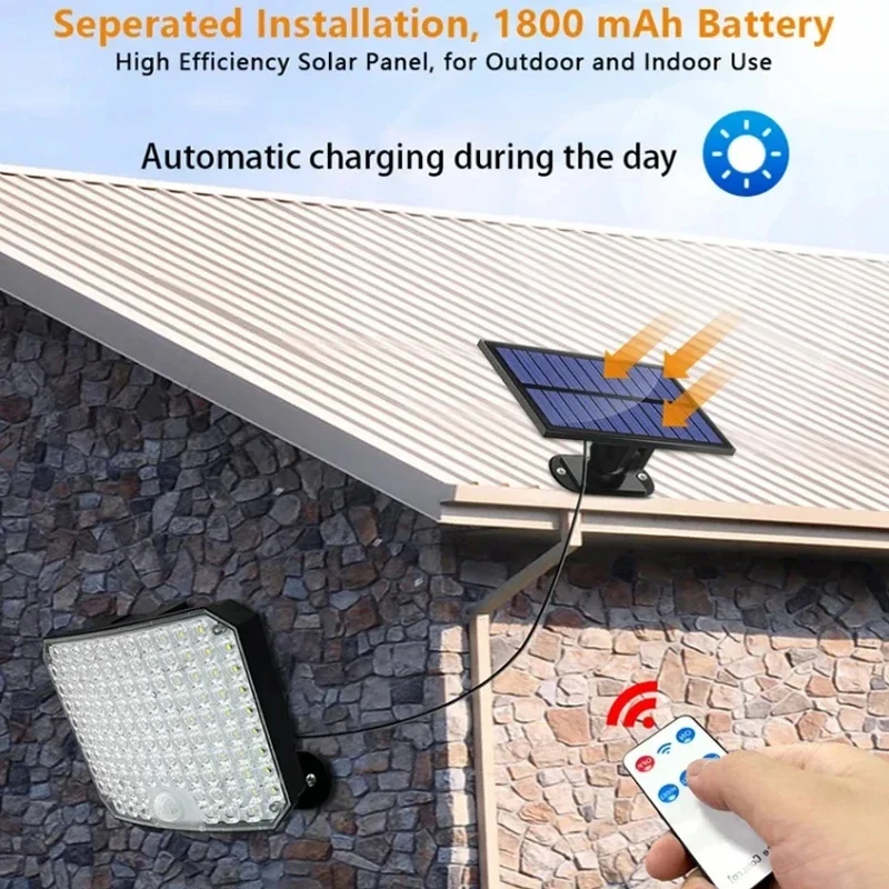 Solar Lamp Solar Powered LED Wall Lights Split Type Garage Courtyard Lighting Super Bright Waterproof Human Body Sensing Street Lights