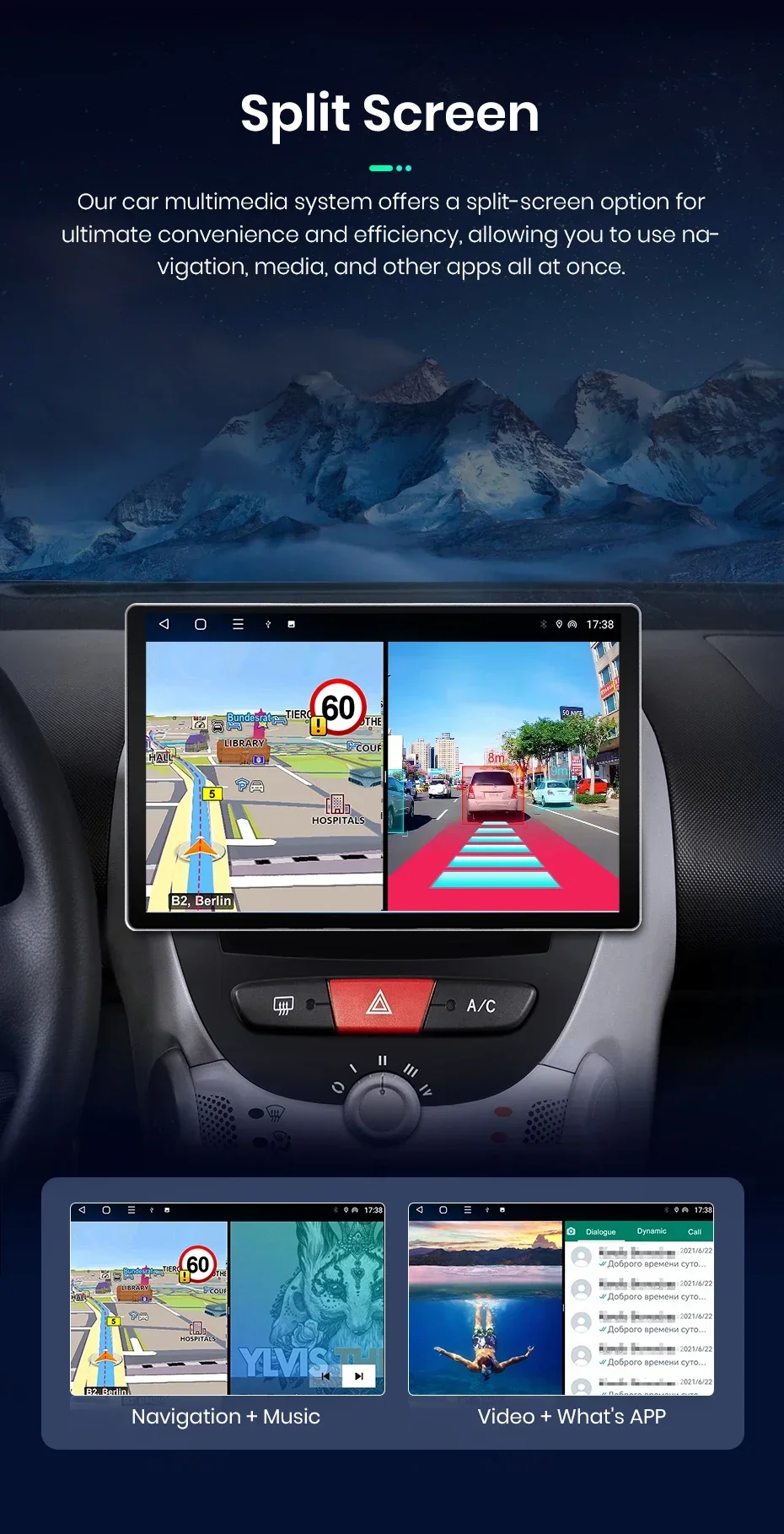 2K QLED Bildschirm Auto Radio Für Peugeot 107 Toyota Aygo Citroen C1 2005 Drahtlose CarPlay Android Auto Multimedia autoradio – Detail 18
